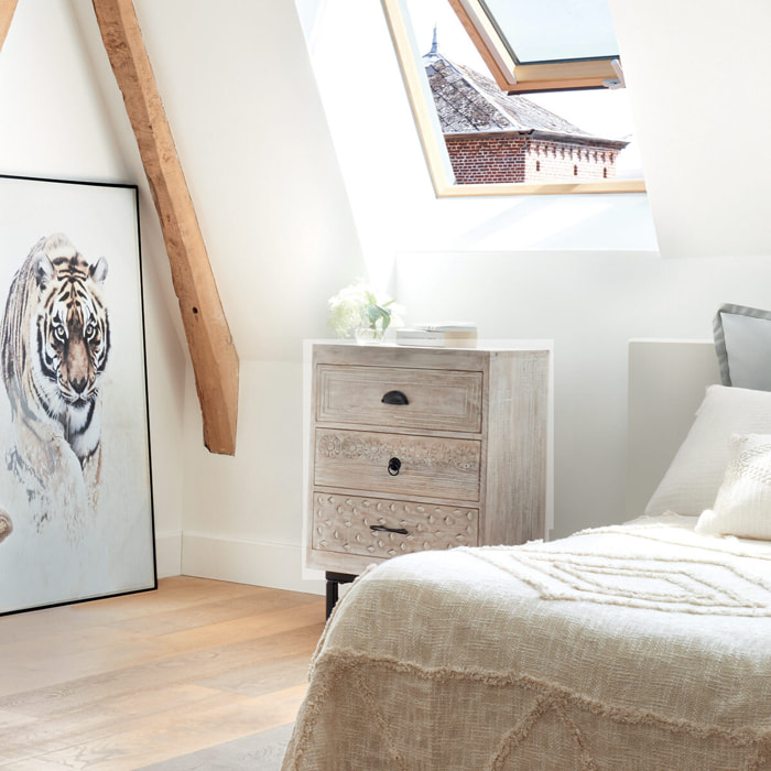 Table de chevet "Ajay" manguier H73cm