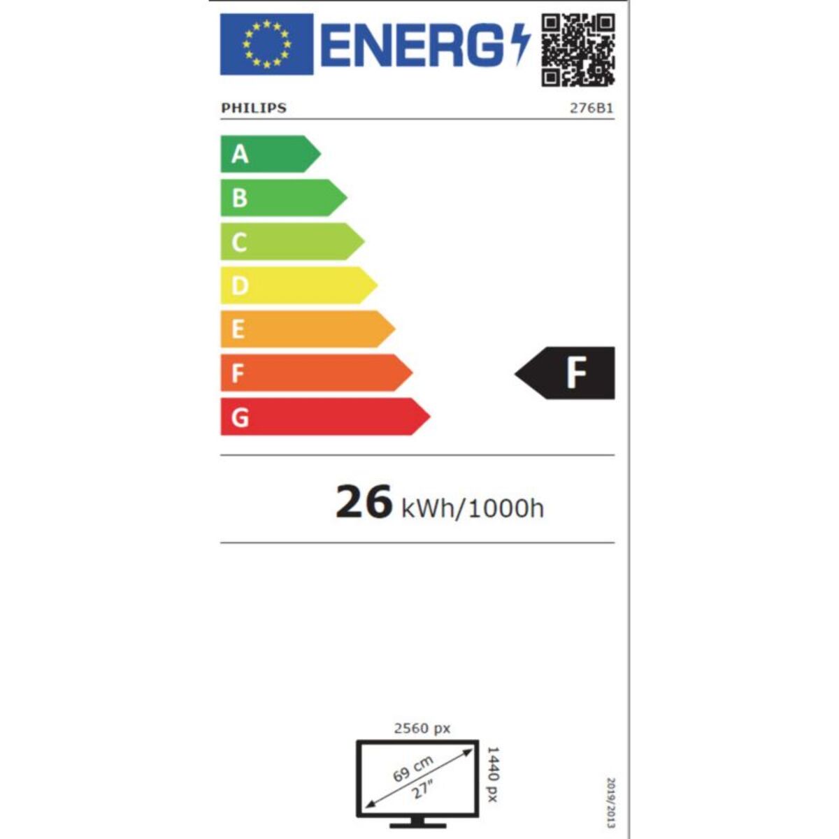 Ecran PC PHILIPS 276B1/00 LCD 27'' IPS Full HD 75Hz