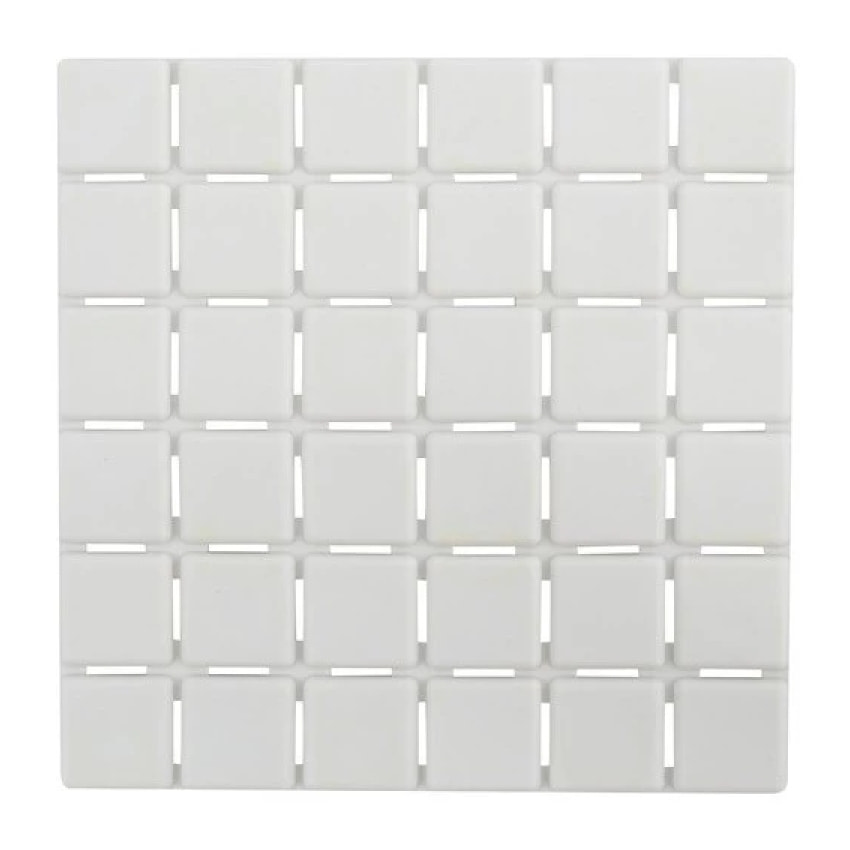 Lot de 5 Tapis antidérapants de douche ou baignoire Caoutchouc QUADRO 13x13cm Blanc MSV