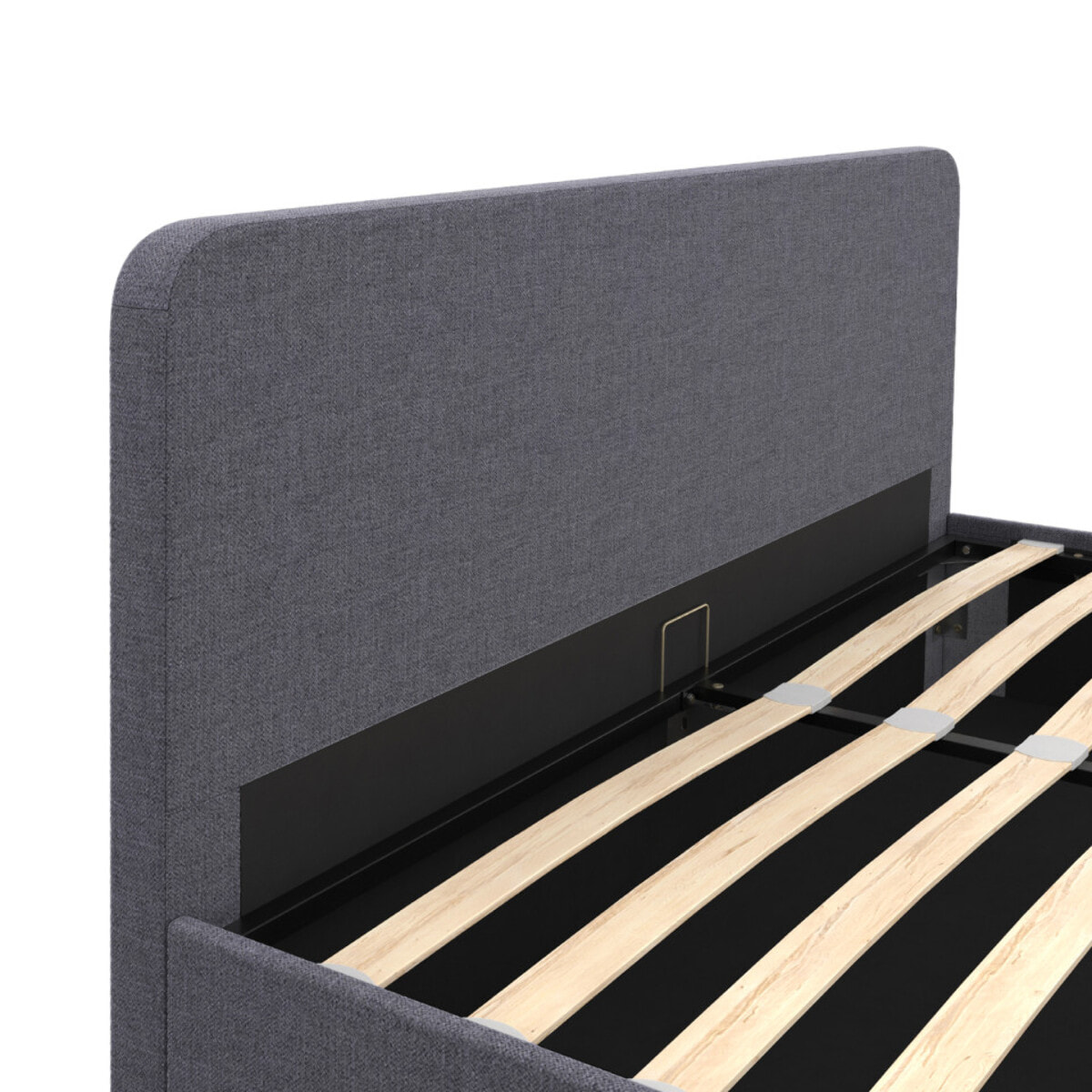Lit avec tete de lit arrondie Louise - Gris
