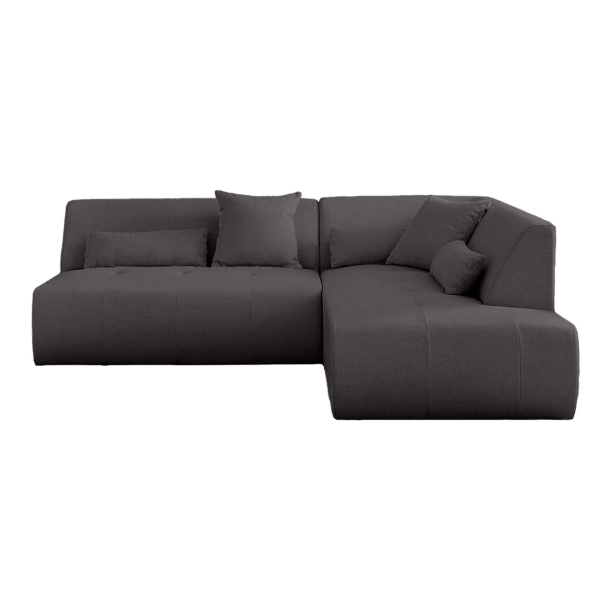 Onyx - canapé modulable d'angle droit 5 places - en tissu - Gris foncé