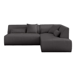 Onyx - canapé modulable d'angle droit 5 places - en tissu - Gris foncé