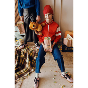 Pantaloni da bambina in denim blu navy a gamba larga