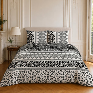 Parure housse de couette 100% microfibre motif géométrique - LAVANE