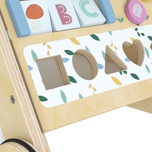 Chariot de marche multi-activités bois - trotteur bois - modèle natural fun