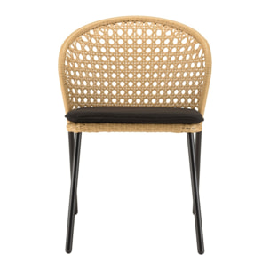 MALO - Lot de 2 chaises rotin synthétique couleur naturelle