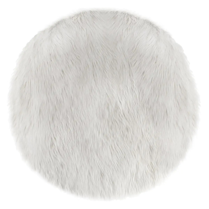 Tapis enfant fausse fourrure blanc D90cm