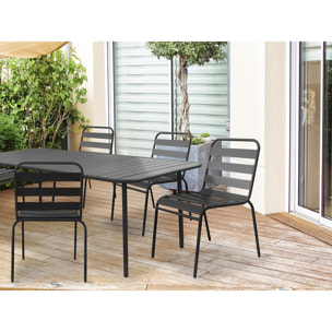 Lot de 2 chaises de jardin en métal empilables "Bilbao" - Gris