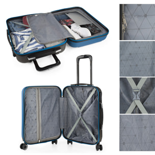 Maleta Cabina Itaca Tiber Azul-Antracita