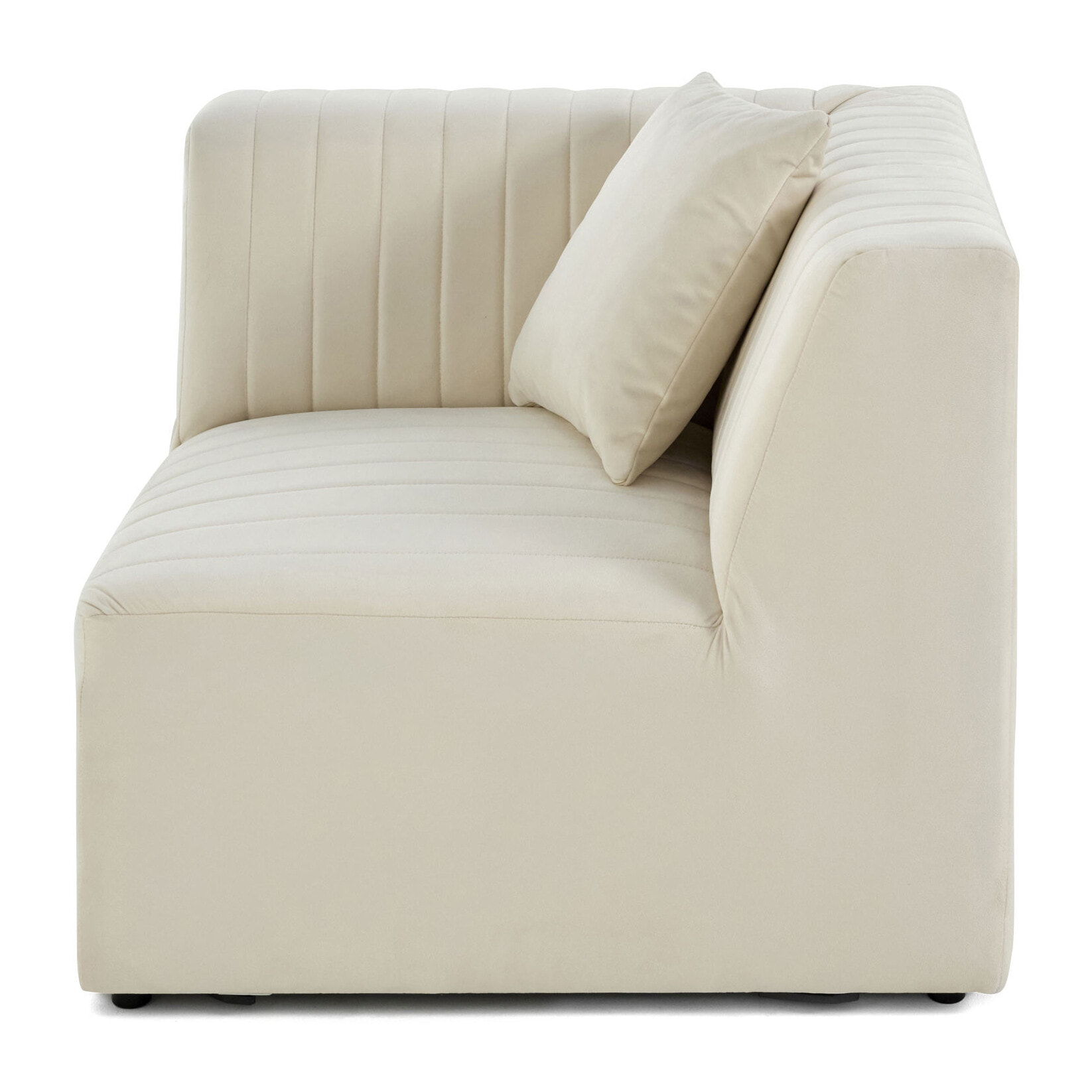 Nova - module d'assise d'angle réversible - en velours - Beige