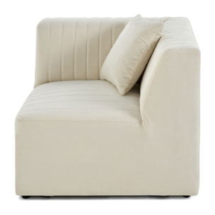 Nova - module d'assise d'angle réversible - en velours - Beige