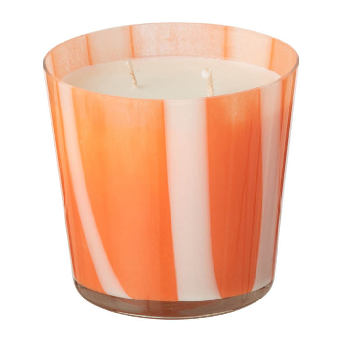 J-Line bougie parfumée Noa Lignes - Stone & Rock - verre - orange - small - 50H
