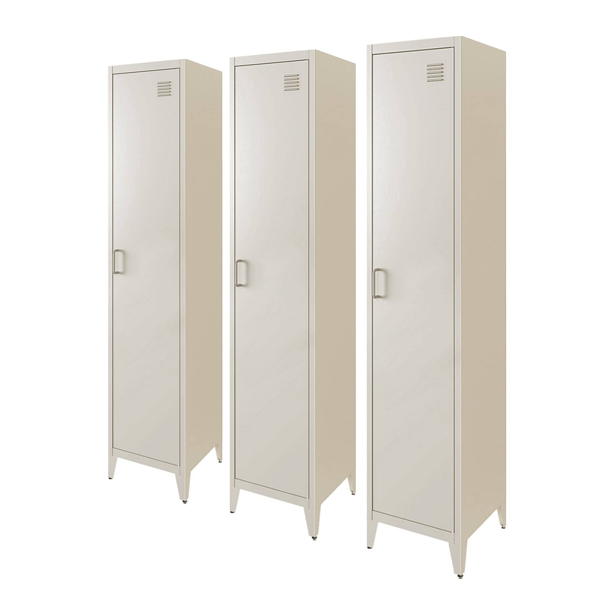 Armoire casier industriel métal 4 espaces de rangement (lot de 3) SOHO