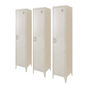 Armoire casier industriel métal 4 espaces de rangement (lot de 3) SOHO