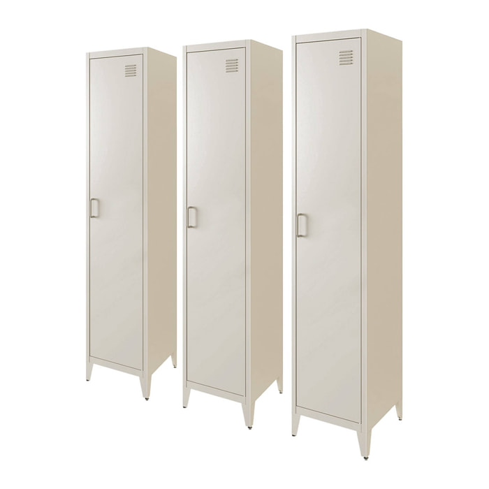Armoire casier industriel métal 4 espaces de rangement (lot de 3) SOHO