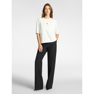 Elena Mirò - T-shirt in cotone con ricamo - Bianco