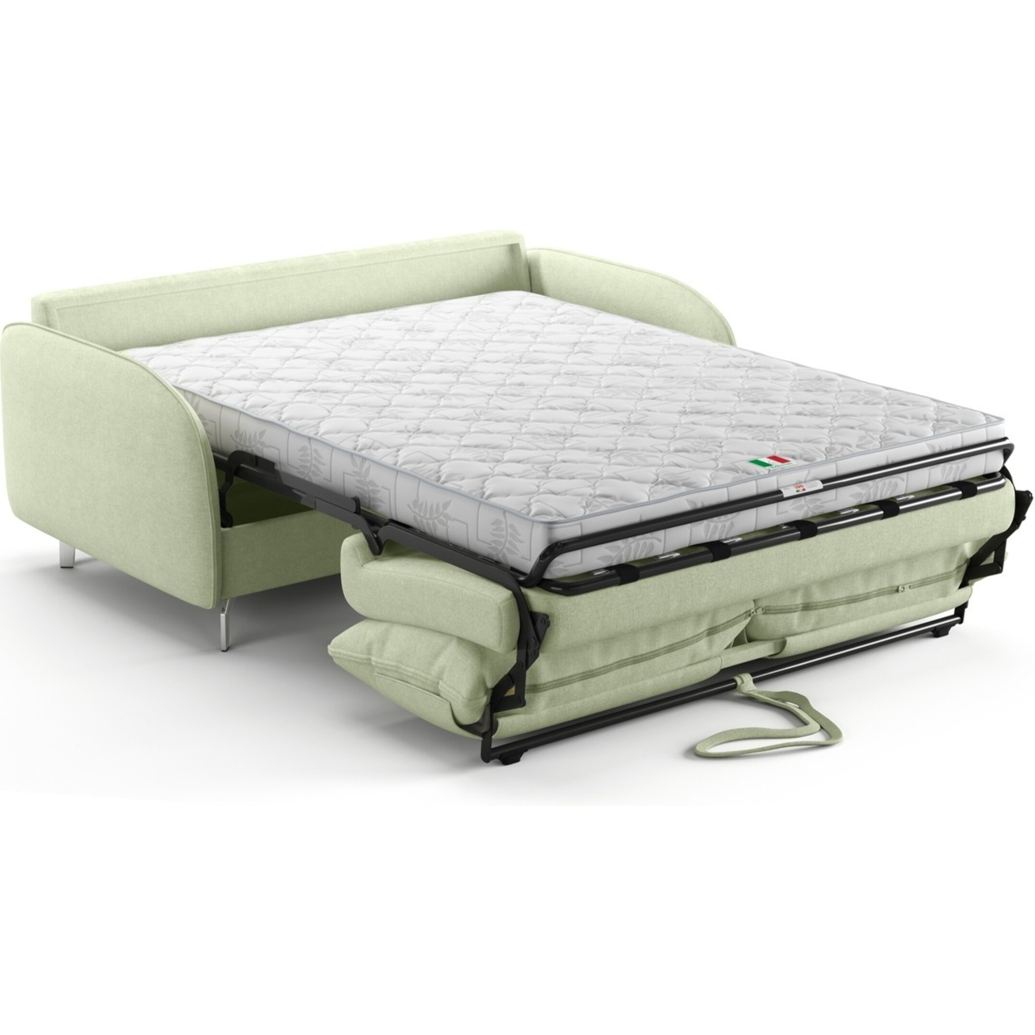 Canapé droit convertible 3 places en tissu chenille - ouverture express - NOVOLI