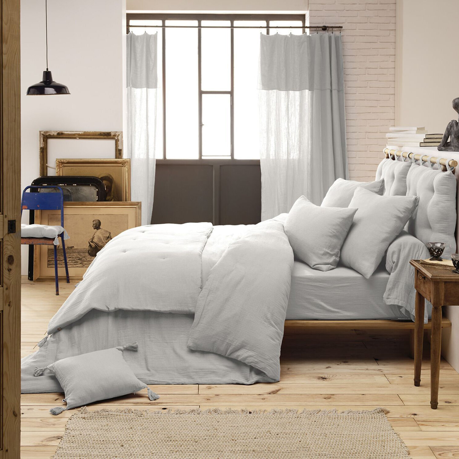 Drap housse - bonnet:30cm - 100% gaze de coton nuage