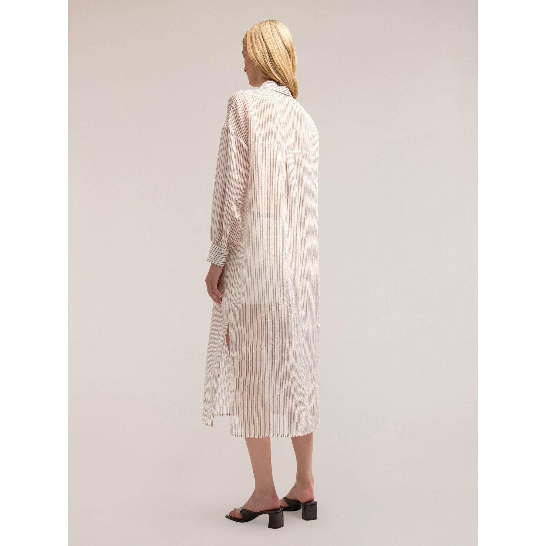 Motivi - Camicia lunga gessata - Beige