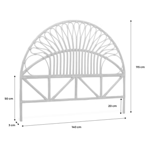 Tête de lit en rotin foncé L 140 x P3 x H115cm