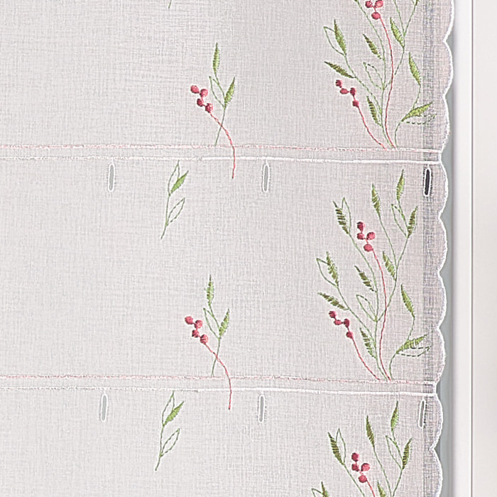 Voilage modulable brodé fleurs - Vert