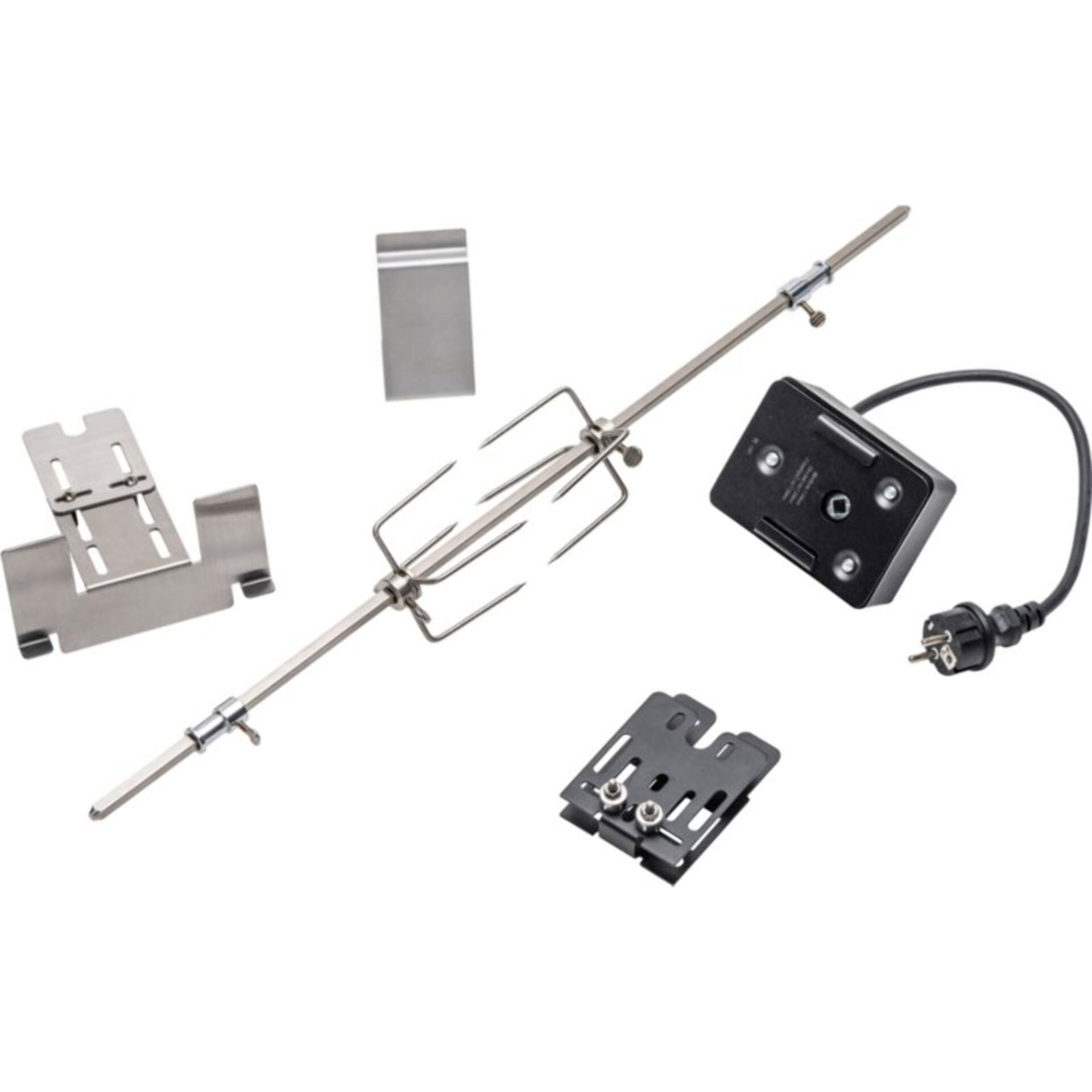 Tourne broche barbecue CHAR BROIL Inox avec boitier noir