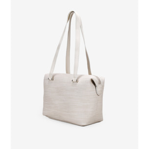 Bolso shopper taupe copn cremallera