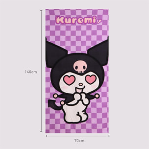Toalla Microfibra de Hello Kitty - 70x140x1 cm - Color:Morado