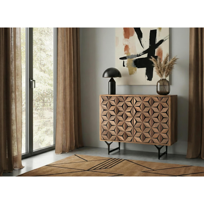 Aparador de Madera de Mango Estilo Contemporáneo Geométrico