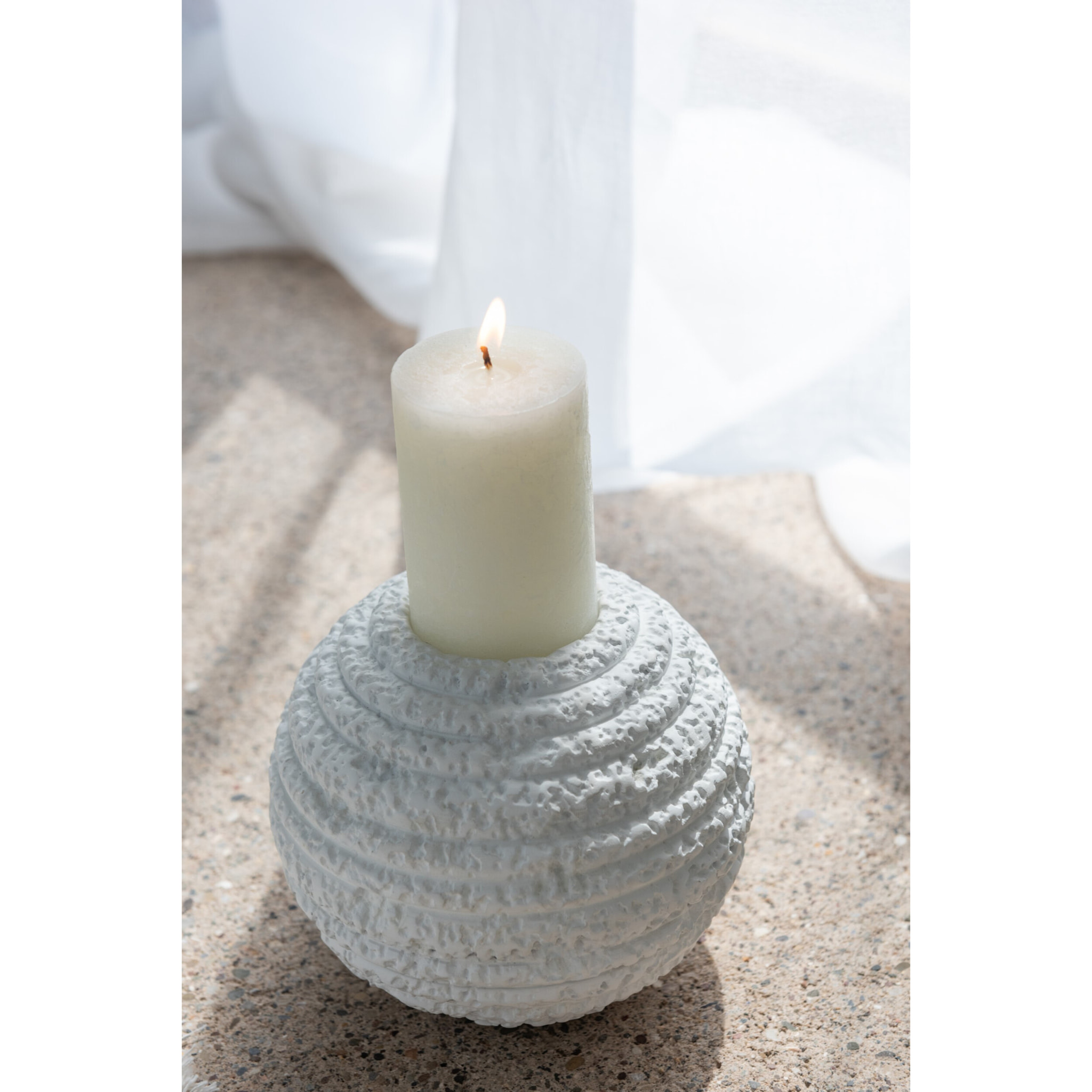 J-Line chandelier Creta Rond - ciment - blanc - large