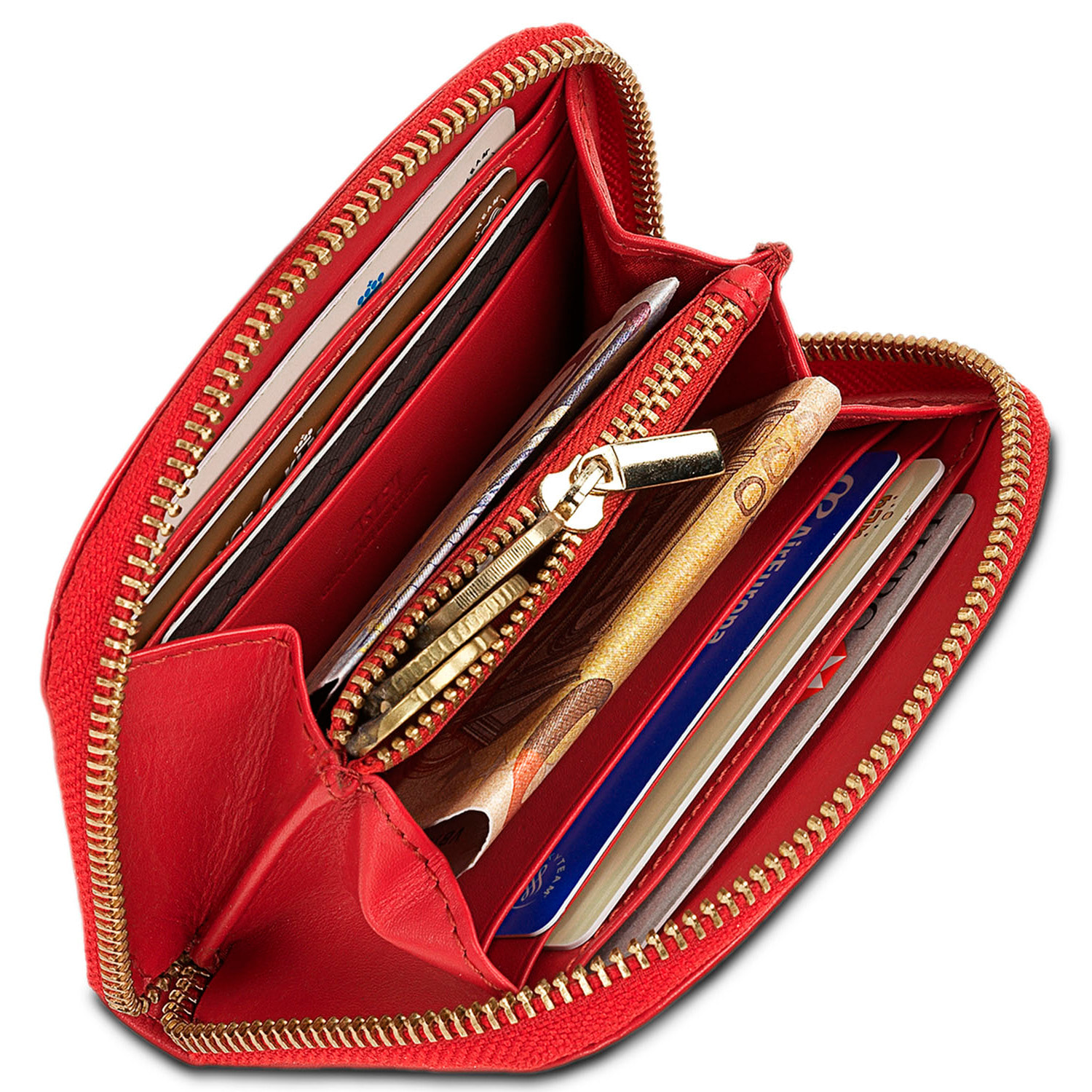 Monedero Piel Mujer Jaslen Georgia Rojo