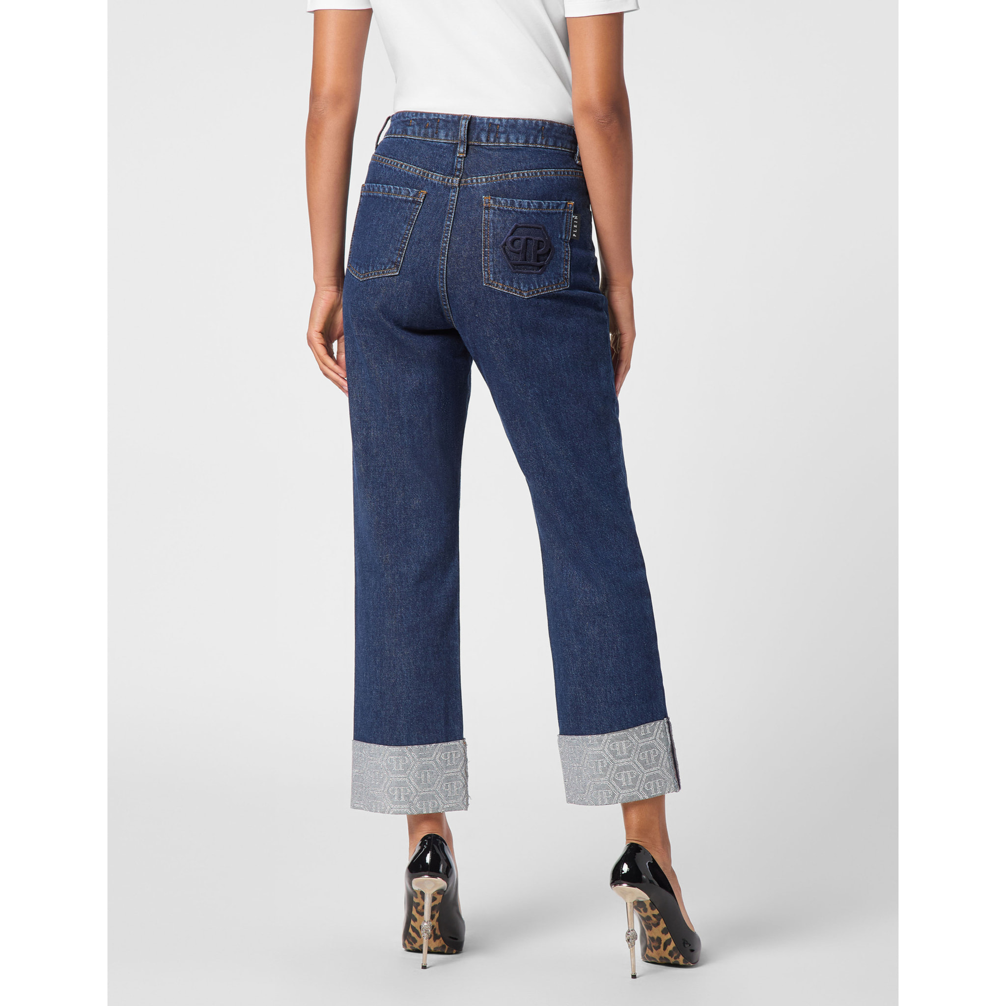 PHILIPP PLEIN Denim Trousers Loose Fit MONOGRAM