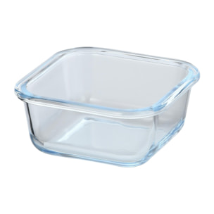 Hermético cuadrado transparente vidrio borosilicato con tapa hermética