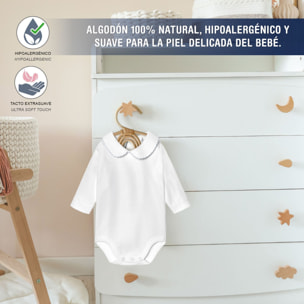 Body bebé manga larga cuello polo piqué