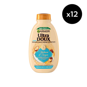 Lot de 12 - Garnier Ultra Doux Shampooing Disciplinant richesse argan 250ml