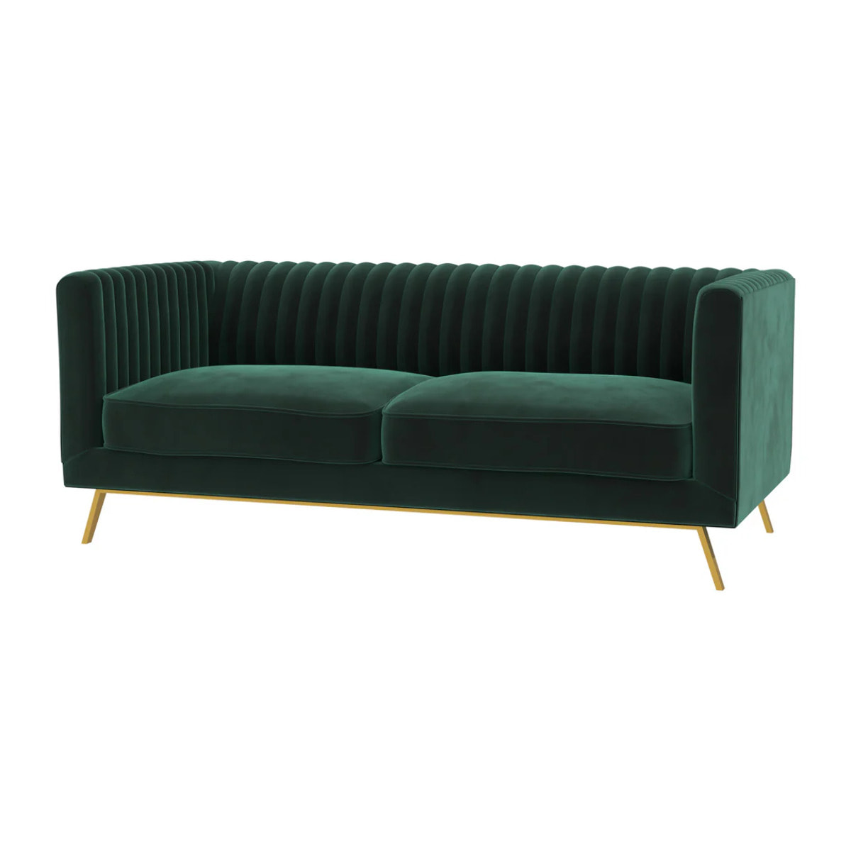 Canapé 2 places en velours vert foncé - Gatsby