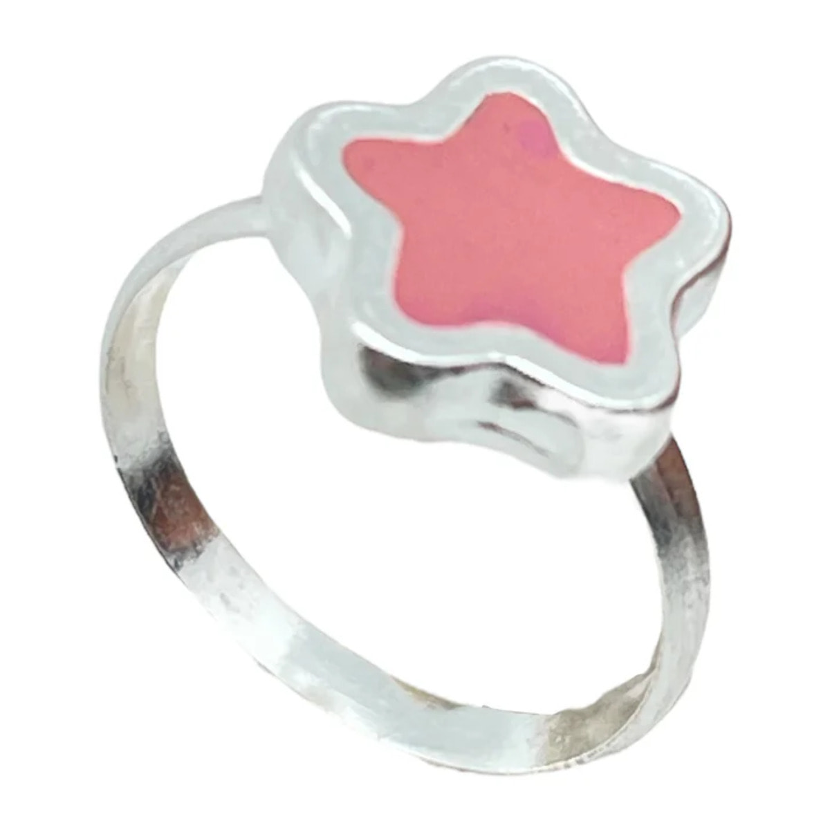 Conjunto Colors Flor Pulsera y anillo plata 10µ Rosa