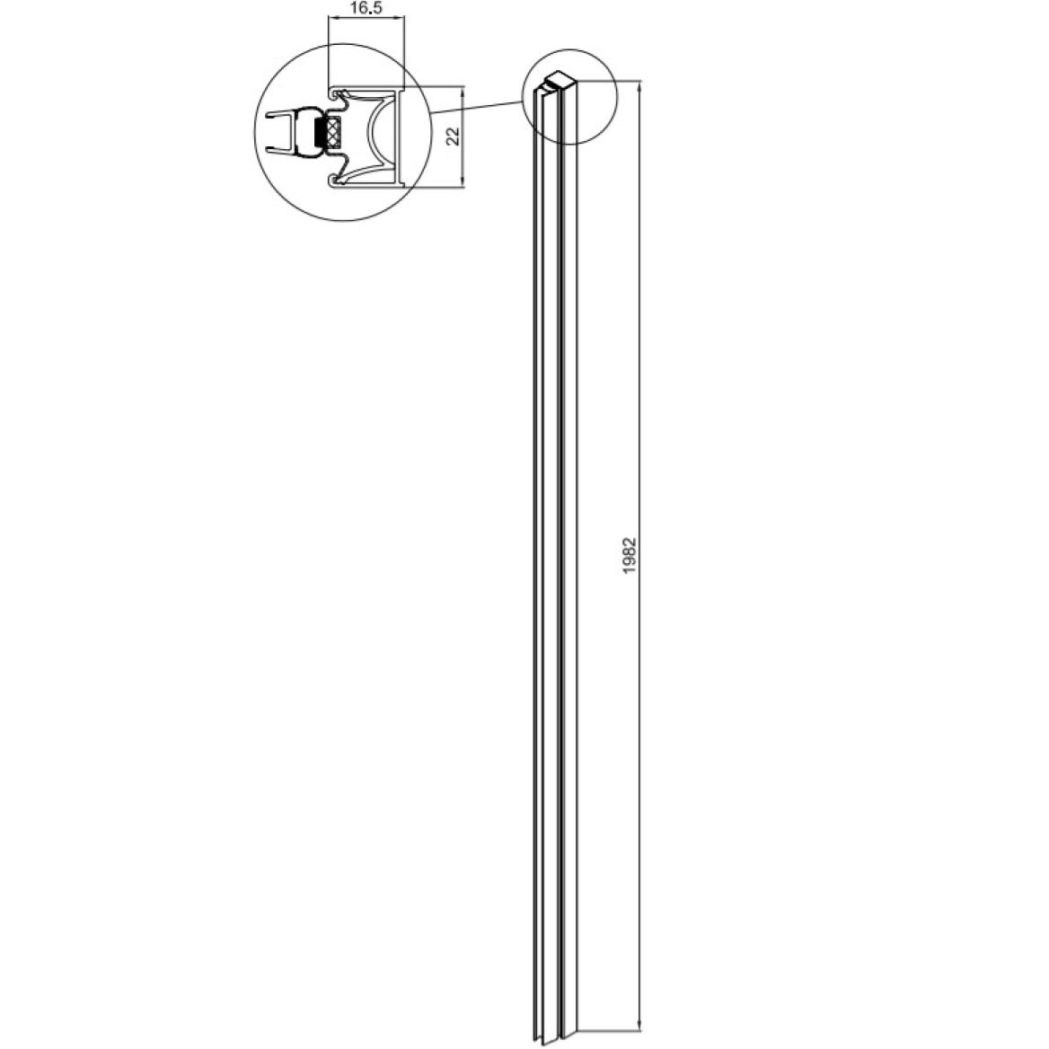 Walk-in Xmotion Profilé pour paroi de douche 198cm, Chrome (SIKOWIXMNIKAP)