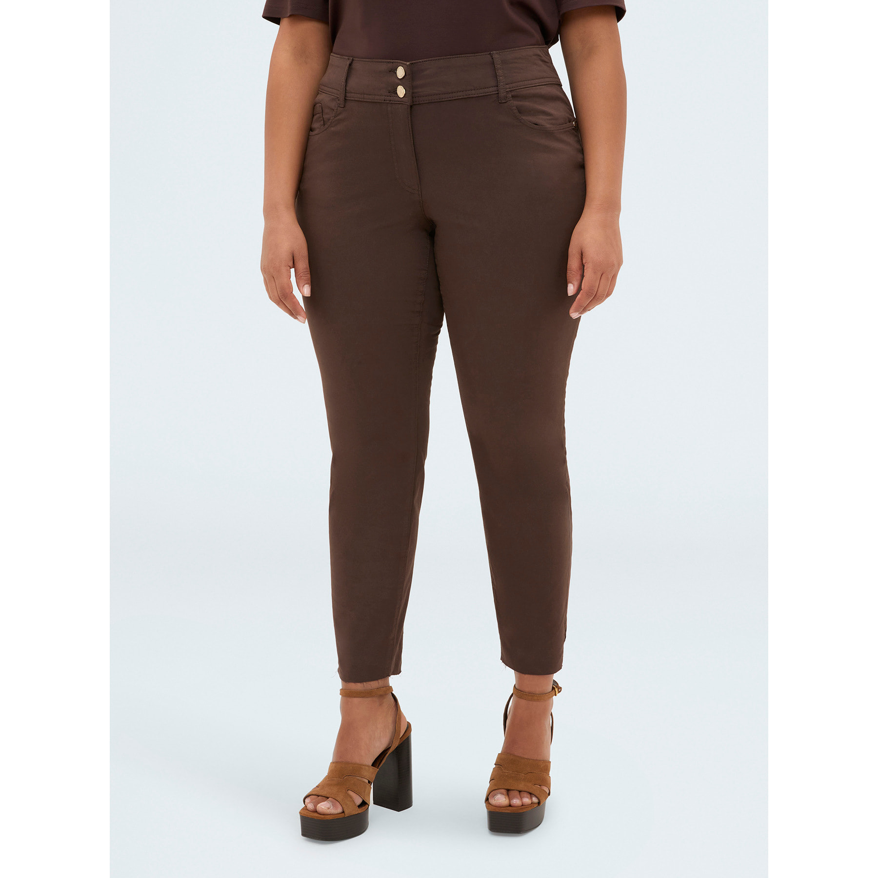 Fiorella Rubino - Pantaloni Skinny cotone - Marrone