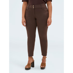 Fiorella Rubino - Pantaloni Skinny cotone - Marrone