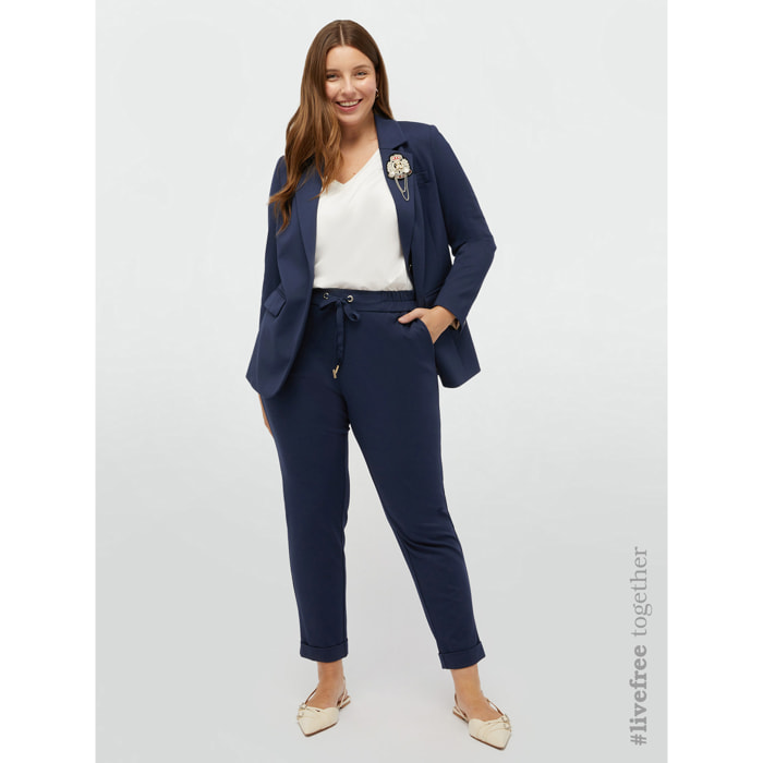 Fiorella Rubino - Pantalón jogger LENZING™ ECOVERO™ de viscosa - Azul