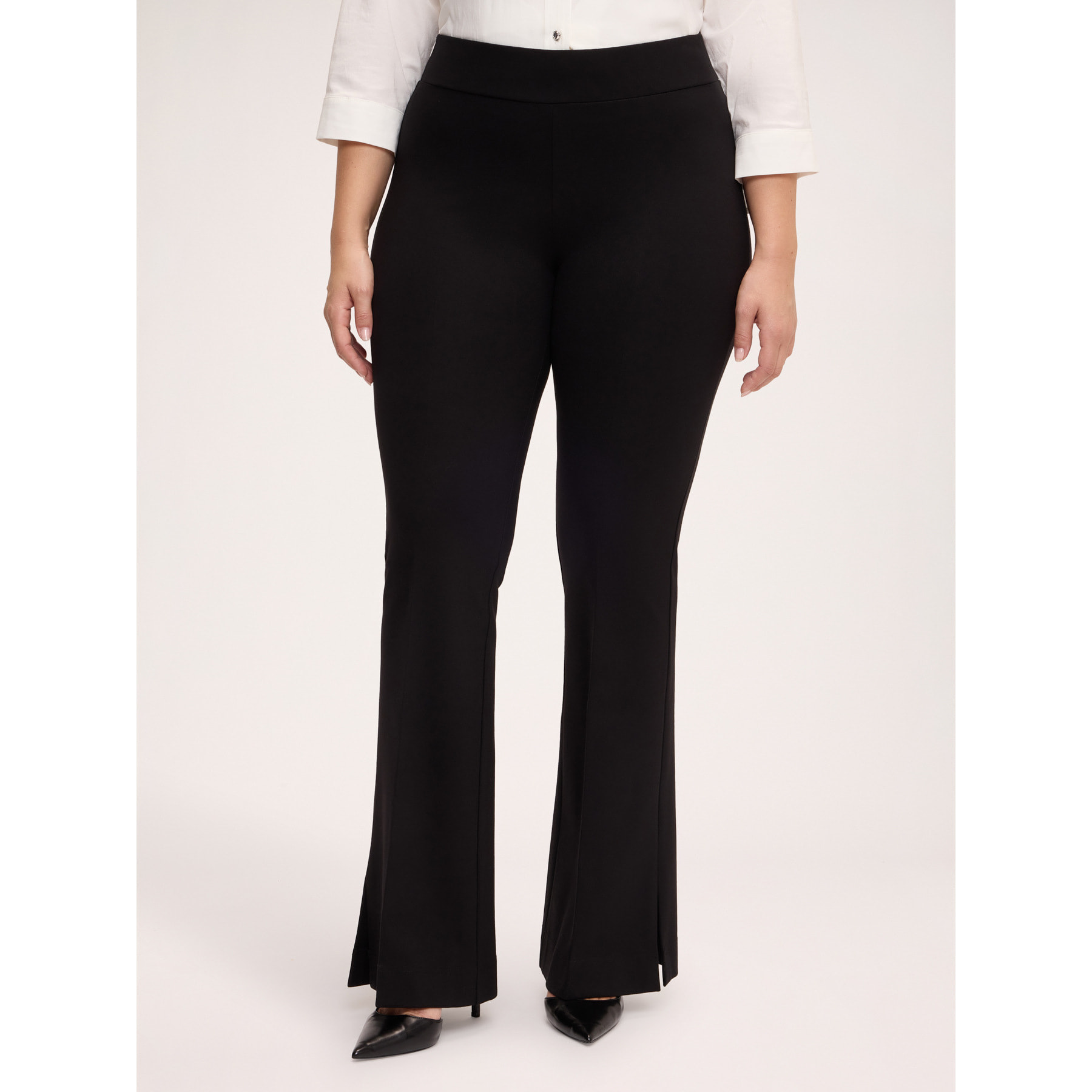 Fiorella Rubino - Pantaloni flare in Punto Milano - Nero