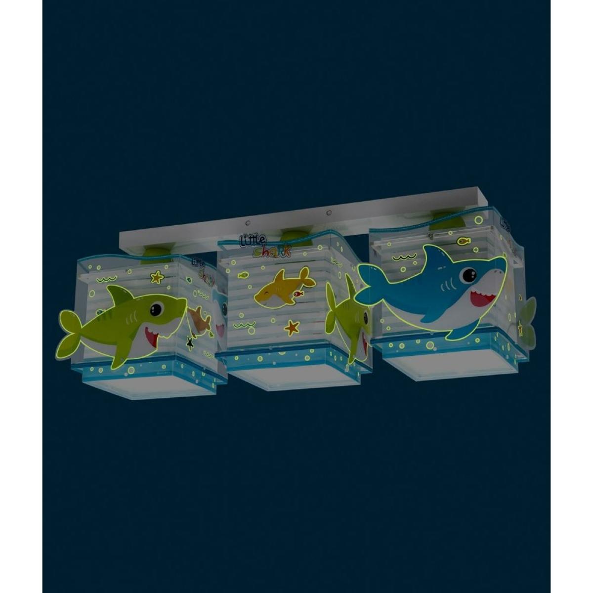 Plafoniera Per Bambini A 3 Luci Little Shark unisex Dalber Blu