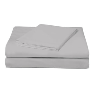 COMPLETO LENZUOLA SINGOLO COL.GRIGIO PERLA 60 FILI TINTA UNITA H.30