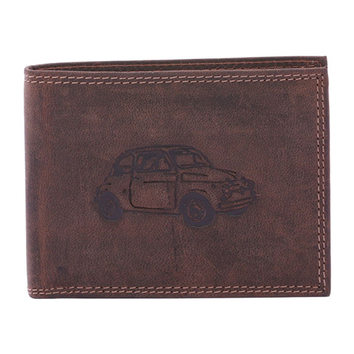 Portafoglio  da uomo In Vera pelle Made in Italy 9,5x12,5x2,5 cm