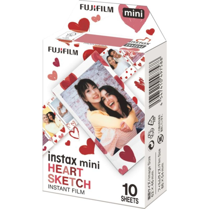 Papier photo instantané FUJIFILM Mini Heart sketch ww (10 vues)
