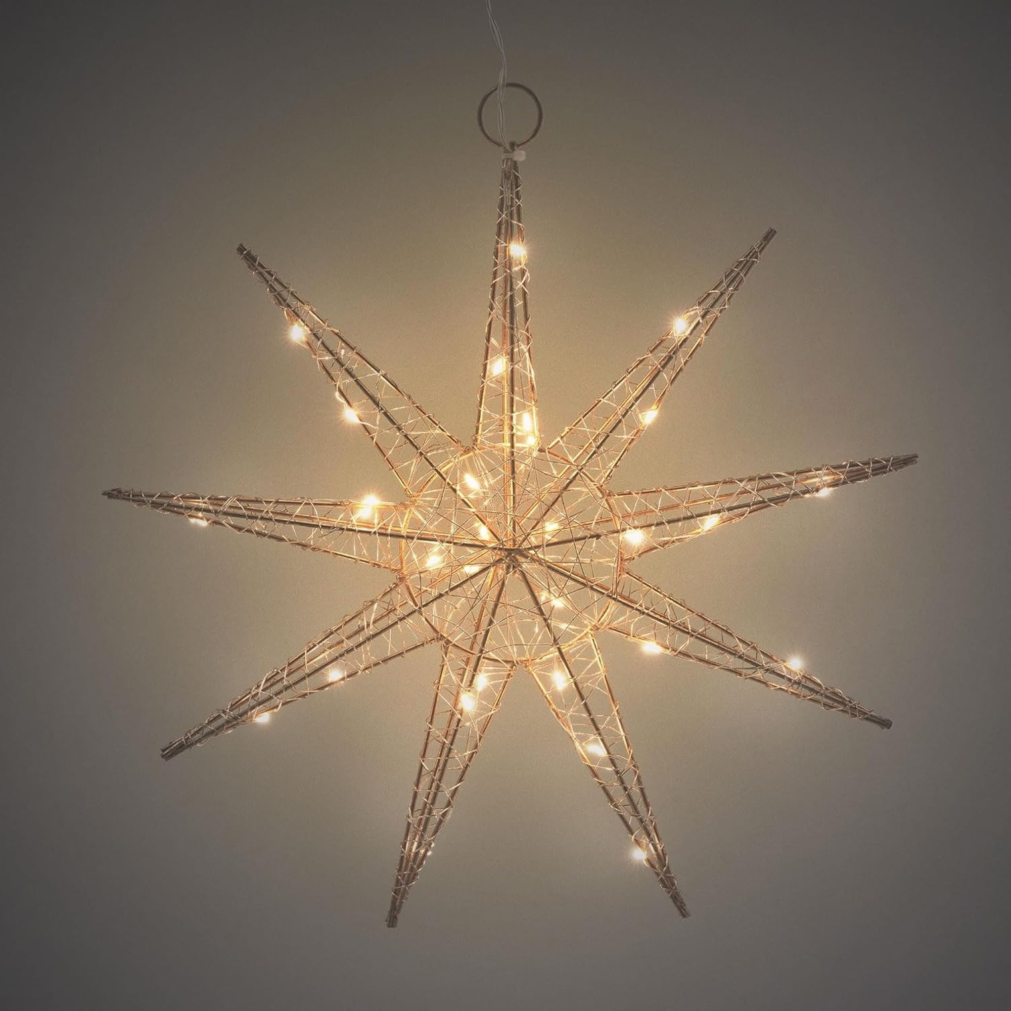 estrella de alambre led colgante con 20 luces led decorativa 30x7x0cm