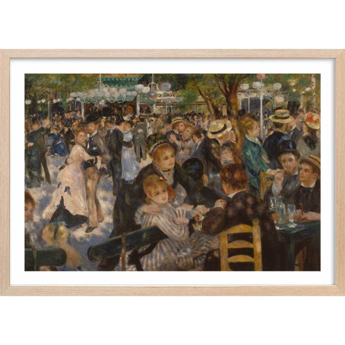 Poster Bal du moulin de la galette - Auguste Renoir Affiche + cadre en bois - Chêne