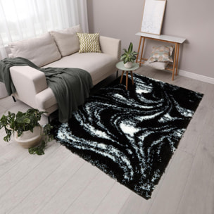 Tapis shaggy tissé motif abstrait KEBE
