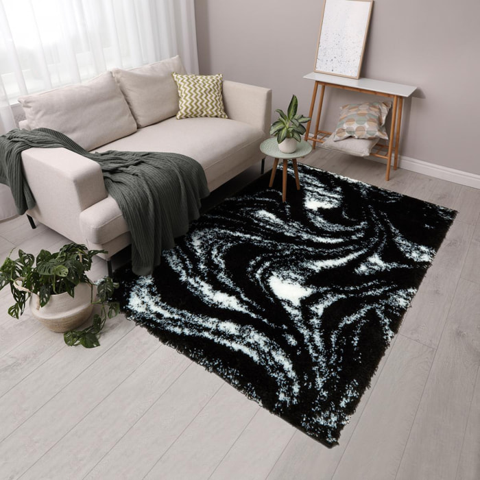 Tapis shaggy tissé motif abstrait KEBE